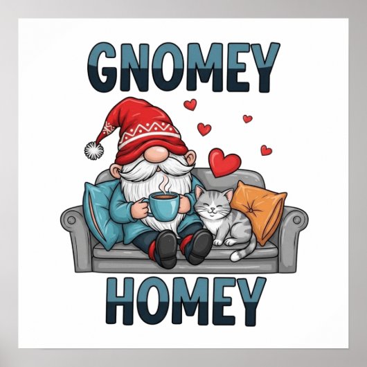 Gnomey homey gnoom thuis poster (Voorkant)