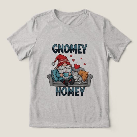 Gnomey homey gnoom thuis Tri-Blend shirt (Design voorkant)