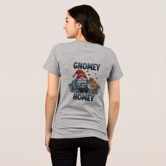 Gnomey homey gnoom thuis Tri-Blend shirt (Achterkant volledig)
