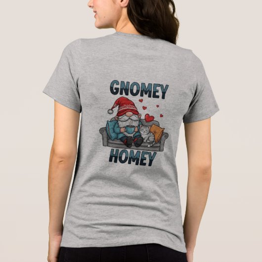 Gnomey homey gnoom thuis Tri-Blend shirt (Achterkant)