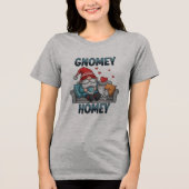Gnomey homey gnoom thuis Tri-Blend shirt (Voorkant)