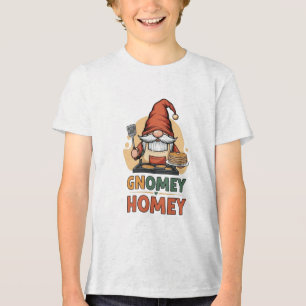 Gnomey homey pannenkoeken ontwerp Tri-Blend shirt