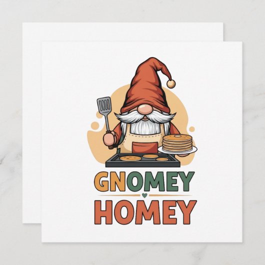 Gnomey huiselijke pannenkoeken ontwerp kaart (Voorkant / Achterkant)