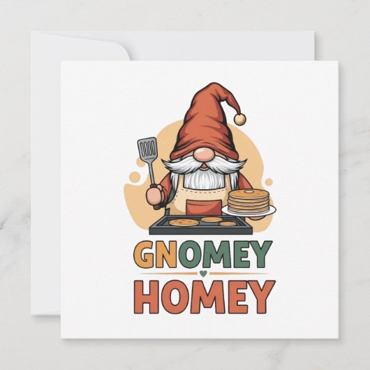 Gnomey huiselijke pannenkoeken ontwerp kaart (Voorkant)