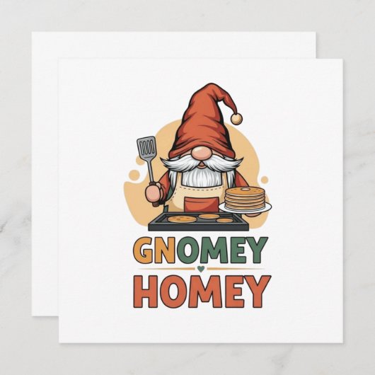 Gnomey huiselijke pannenkoeken ontwerp kaart (Voorkant / Achterkant)