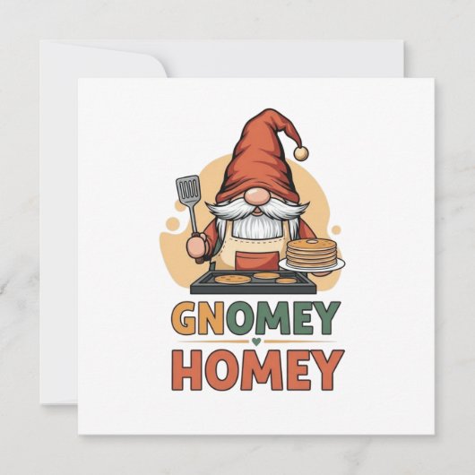 Gnomey huiselijke pannenkoeken ontwerp kaart (Voorkant)