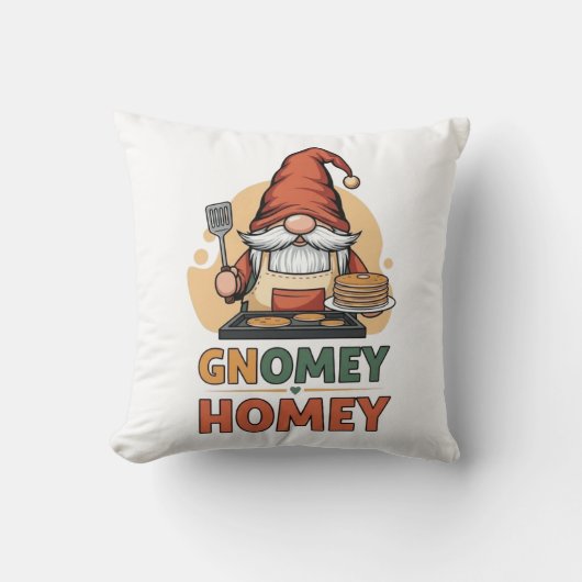 Gnomey huiselijke pannenkoeken ontwerp kussen (Voorkant)