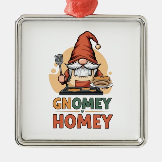 Gnomey huiselijke pannenkoeken ontwerp metalen ornament (Voorkant)