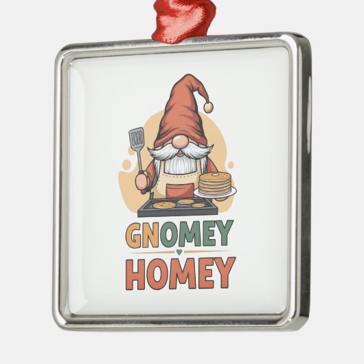 Gnomey huiselijke pannenkoeken ontwerp metalen ornament (Links)