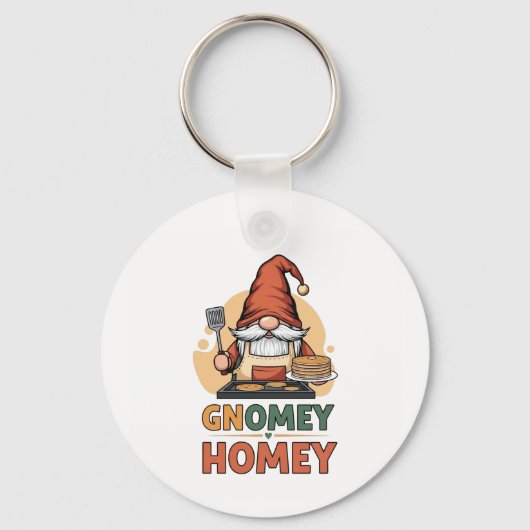 Gnomey huiselijke pannenkoeken ontwerp sleutelhanger (Voorkant)