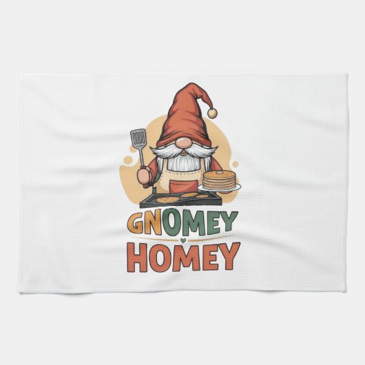 Gnomey huiselijke pannenkoeken ontwerp theedoek (Horizontaal)