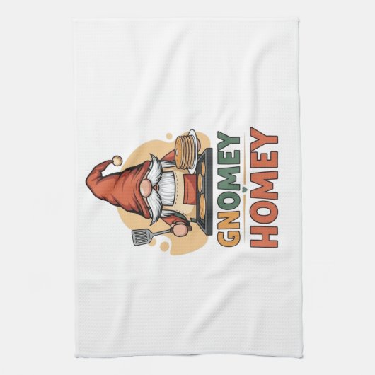 Gnomey huiselijke pannenkoeken ontwerp theedoek (Verticaal)