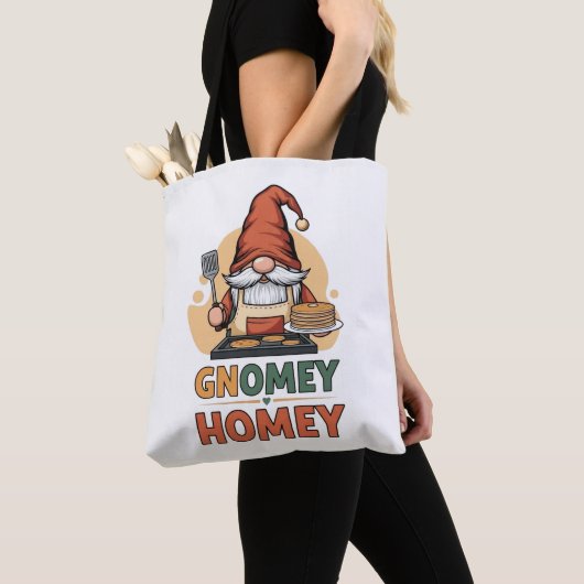Gnomey huiselijke pannenkoeken ontwerp tote bag (Dichtbij)