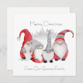 Gnomie Family-kerstkaart Bedankkaart (Voorkant / Achterkant)