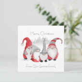 Gnomie Family-kerstkaart Bedankkaart (Staand voorkant)