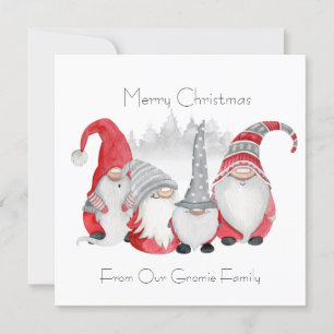Gnomie Family-kerstkaart Bedankkaart