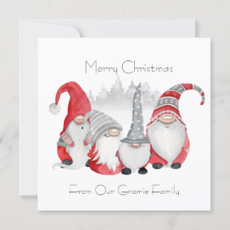 Gnomie Family-kerstkaart Bedankkaart