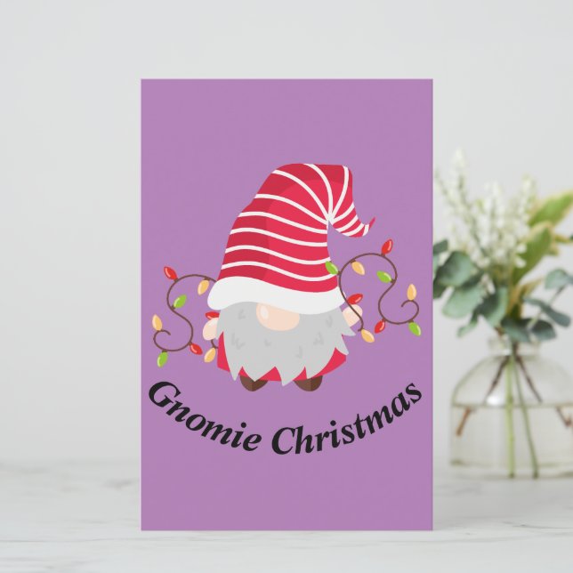 Gnomie Kerst Scrapbook Papier (Staand voorkant)