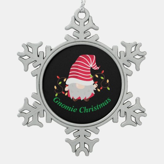 Gnomie Kerst Sneeuwvlok Kerst Ornament (Voorkant)