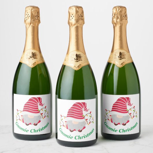Gnomie Kerst Sparkling Wine Label Wijnetiket (Flessen)