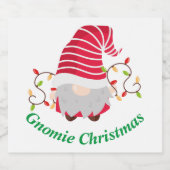 Gnomie Kerst Sparkling Wine Label Wijnetiket (Enkel label)
