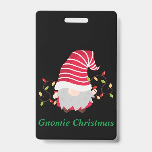 Gnomie Kerstbadge Badge (Voorzijde)