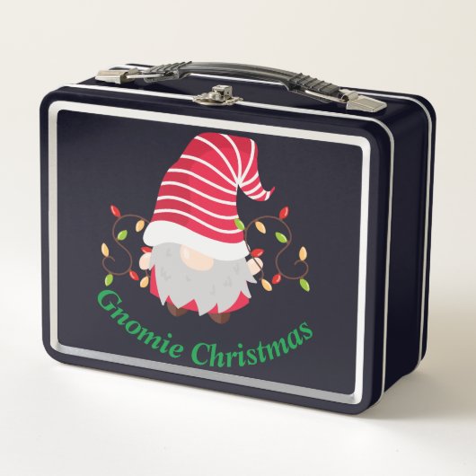 Gnomie Kerstmis Metal Lunchbox (Voorkant)