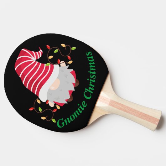 Gnomie Kerstmis Ping Pong Paddle Tafeltennisbatje (Zijkant)