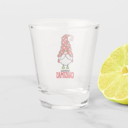 Gnomie Kerstmis Shot Glas (Achterkant)