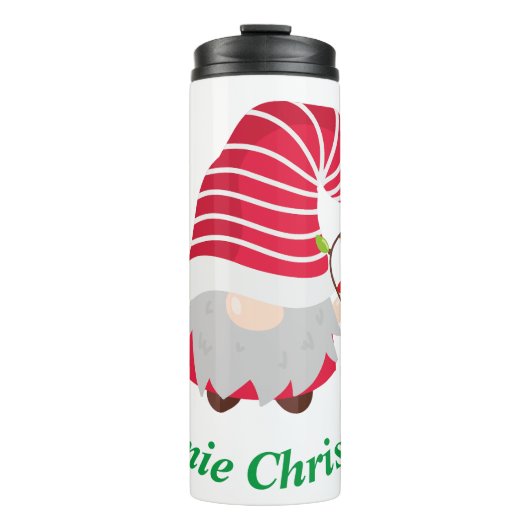 Gnomie Kerstmis Thermal Tumbler Thermosbeker (Voorkant)