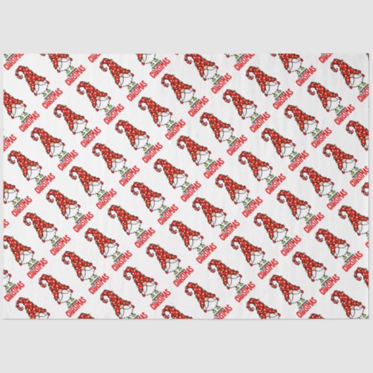 Gnomie Kerstmis Tissuepapier (Voorkant)