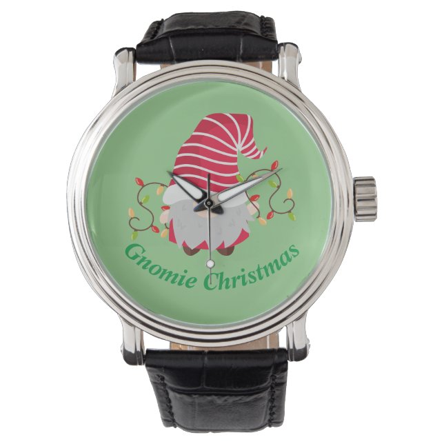 Gnomie kerstpas horloge (Voorkant)