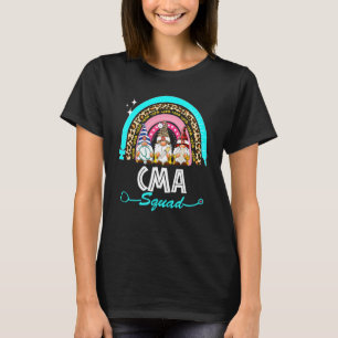 Gnomies Cma Nurse Nursing Leopard Rainbow Nurse Da T-shirt