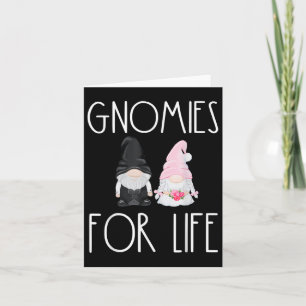 Gnomies for Life Funny Wedding Gnome Bride Groom Kaart