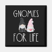 Gnomies for Life Funny Wedding Gnome Bride Groom Magneet (Voorkant)