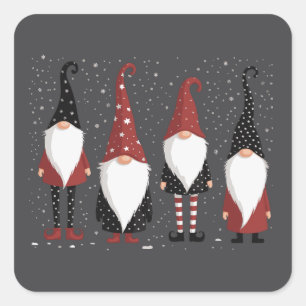 Gnomies Liefhebber Grappige Gnome Kerst  Vierkante Sticker