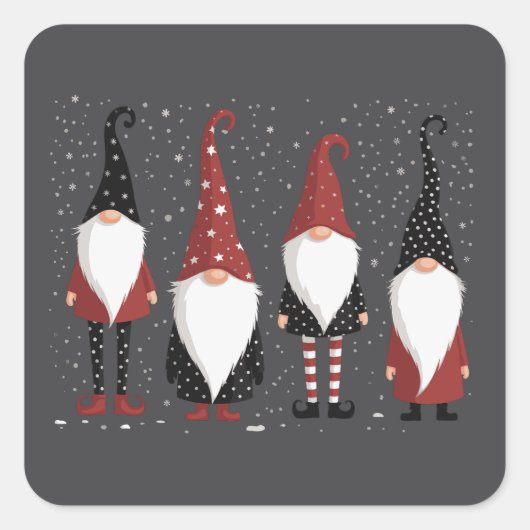 Gnomies Liefhebber Grappige Gnome Kerst  Vierkante Sticker (Voorkant)