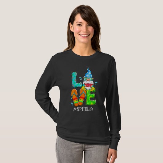 Gnomies Love Sped Life Summer Vibes Beach Tree Sun T-shirt (Voorkant volledig)