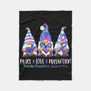 Gnomies Lover Peace Love Prevention Suicide Awaren Fleece Deken