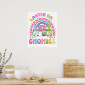 gnomies pasen, retro, vintage poster (Keuken)
