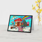 Gnomie's vakantiekaart kaart (Gele Bloem)