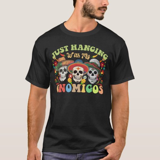 Gnomigos Skull Sombrero Mexicaans Cinco De Mayo Id T-shirt (Voorkant)
