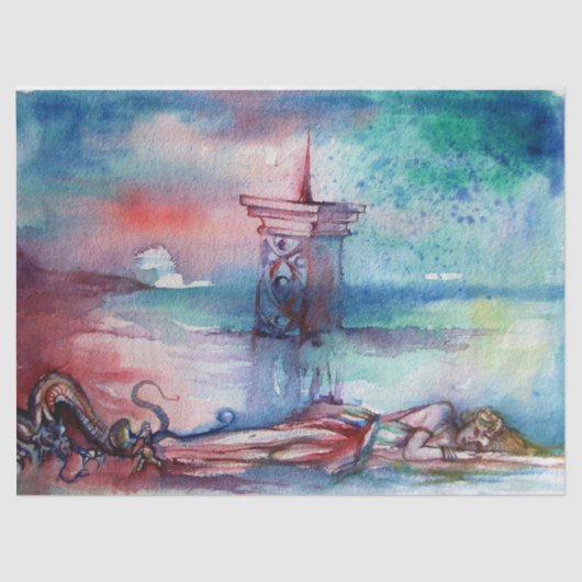 GNOMON AND LADY OF THE LAKE Arthurian Legend Tissuepapier (Voorkant)