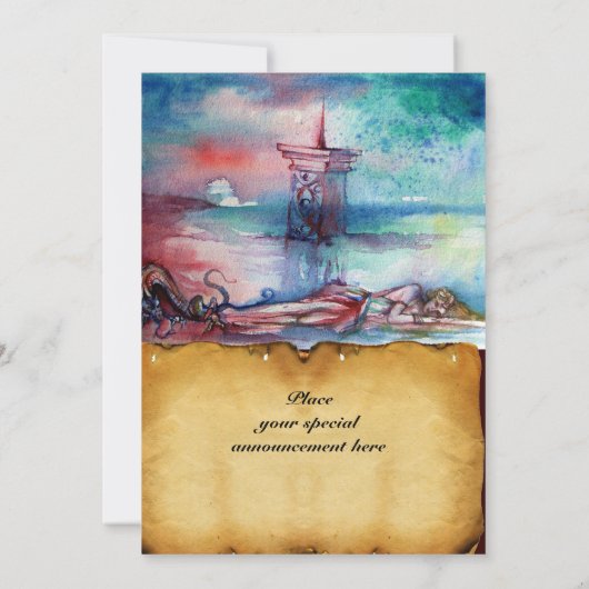 GNOMON EN DE VROUWE VAN HET MEER Bruin perkament Kaart (Achterkant)