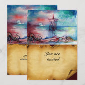 GNOMON EN LADY OF THE LAKE Bruin perkament Kaart (Voorkant / Achterkant)