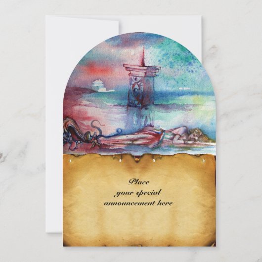 GNOMON EN LADY VAN HET LAKE bruin perkament Kaart (Achterkant)