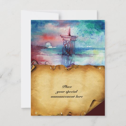 GNOMON EN LADY VAN HET LAKE bruin perkament Kaart (Achterkant)