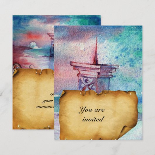 GNOMON EN LADY VAN HET LAKE bruin perkament Kaart (Voorkant / Achterkant)