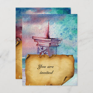 GNOMON EN LADY VAN HET LAKE bruin perkament Kaart