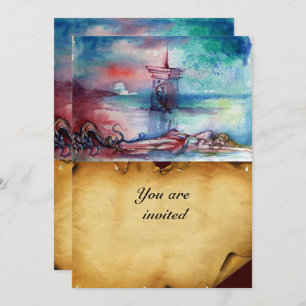 GNOMON EN LADY VAN HET LAKE bruin perkament Kaart